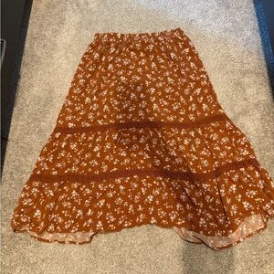 Floral Burnt Orange Skirt